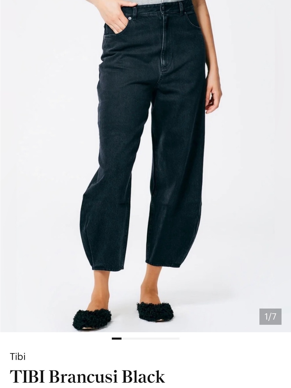 Tibi Brancusi High-Rise Black Cropped balloon Jeans